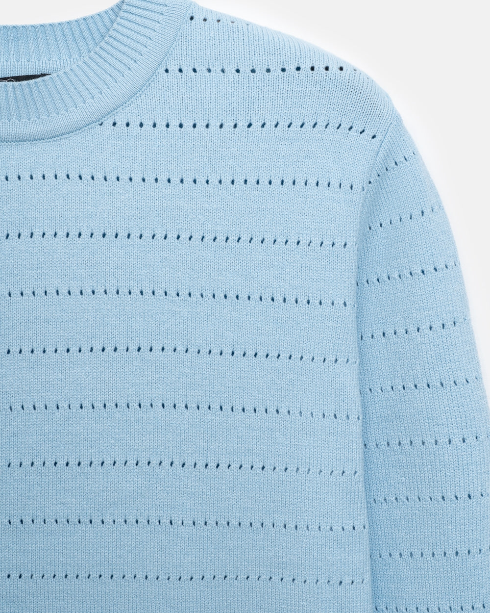 Strickpullover in Himmelblau-Schokolade