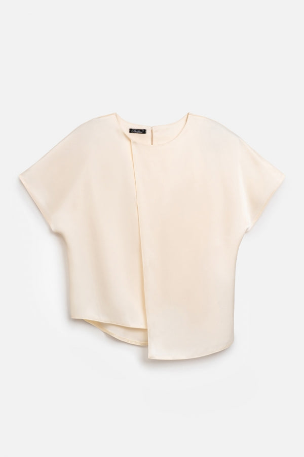 Asymmetrische Bluse, Creme