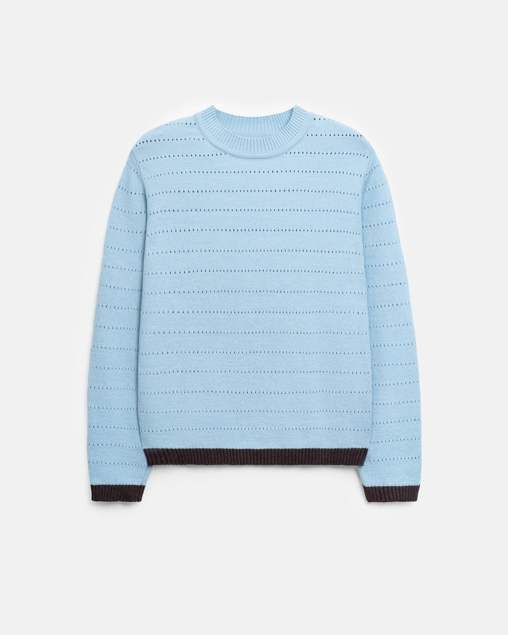 Strickpullover in Himmelblau-Schokolade