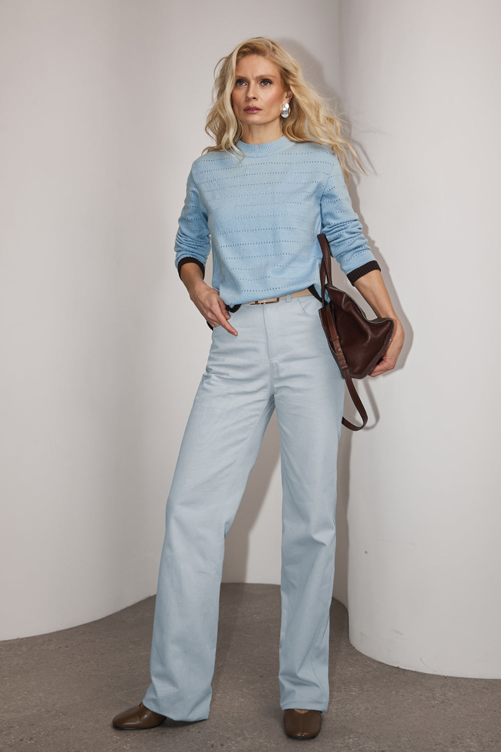 Himmelblaue Baumwollhose 