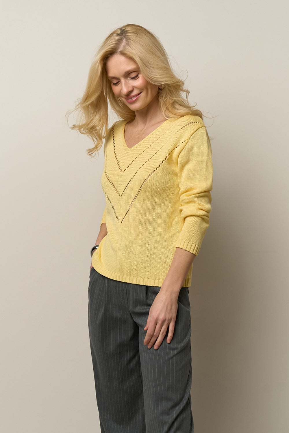 Strickpullover in Lemon