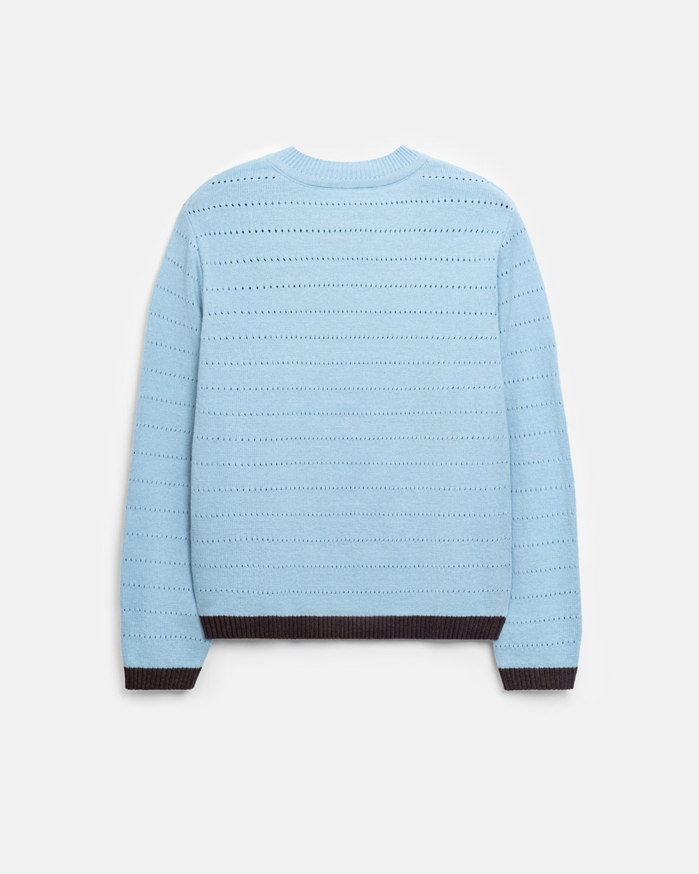 Strickpullover in Himmelblau-Schokolade